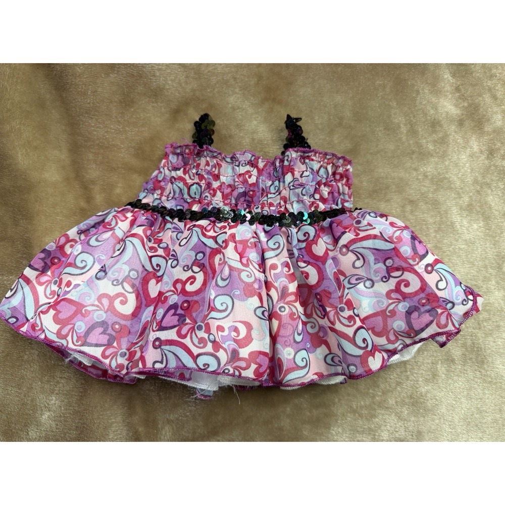 Build A Bear Clothing Dress Pink Sequins Spaghetti Strap 2013